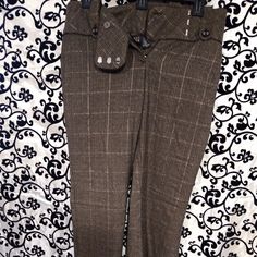 Tracy Evans Dress Pants, Euc, Never Worn Gray Dress Pants With Pockets For Fall, Fitted Winter Pants With Buttons, Fitted Pants With Buttons For Winter, Spring Fitted Gray Dress Pants, Pants Color, Dress Pants, Boot Cut, Brown And Grey, Pant Jumpsuit