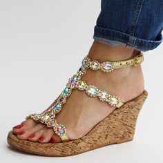 Bermuda - Mystique Sandals Mystique Sandals, Bridal Wedges, Jeweled Heels, Africa Dress, Rhinestone Chain, Czech Crystal, Heels & Wedges, Casual Sandals, Leather Chain