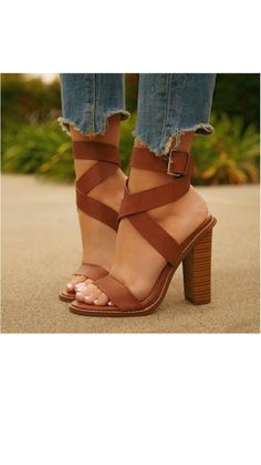 Strappy brown sandals which is perfect for summer time. We ship world wide. You can visit our shop Fashion Wonderland Boutique at: https://www.luulla.com/store/fashionwonderlandboutique/tags/shoes High Heel Sandals Outfit, Brown High Heels, Prom Heels, High Heels Sandals, Beautiful Sandals, Buckled Heels, Chunky Heels Sandals, High Quality Shoes, Online Fashion Boutique