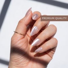 Premium Press On Nails by Frst Class Beauty. ♡ ♡ NO MEASURING REQUIRED ♡  Our press ons come in 30 sizes (15 for each hand) the most inclusive sizing in order to fit nails of all sizes. ❤️️ No prior measuring required! * Shape: Almond * Finish: Velvet Pearlescent Shimmer * Length: Short Our Best-Selling Champagne is now in Short! Add a shimmery, gold pearlescent look to your nails with our luxurious champagne coloured almond press-ons. The elegant velvet texture adds a touch of glamour to any lo Champagne Velvet Nails, Wedding Nails Champagne, Nails Hailey Bieber, Champagne Nails, Best Press On Nails, Polished Nails, Velvet Nails, Short Press On Nails, February Nails