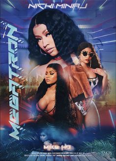 the poster for nicki mina's new album, featuring two women in bikinis