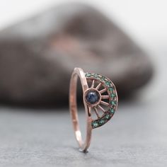 Fan ring, Crown Ring, Sapphire ring, Rose Gold Ring, Green Stones, Wheel, Red Gold, Dainty, Stacking ring, September birthstone by ARDONN on Etsy https://www.etsy.com/listing/494834744/fan-ring-crown-ring-sapphire-ring-rose Sapphire Ring Rose Gold, Ring Crown, Cheap Rings, Ring Sapphire, Modern Engagement Rings, Green Stones, Crown Ring, Ring Rose Gold, September Birthstone