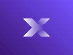 the letter x is shown in white on a purple background