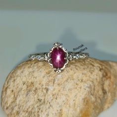 Band - rounak jewellers material - 925 sterling silver main stone - 100 %natural star ruby star ruby stone weight - 1.35 carat star ruby stone size - 5 x 7 mm secondary stone - cubic zirconia zirconia stone weight - 0.10 carat zirconia stone size - 1.20 mm gross weight - 2.320 gm stone shape - oval, round gem colour - red, white ring size - all size available please give your openion or feedback about the product. we accept bulk order also. Sterling Silver Star-shaped Diamond Ring, Silver Star-shaped Gemstone Ring, Silver Star-shaped Ring With Gemstone, Sterling Silver Star-shaped Diamond Ring For Anniversary, Sterling Silver Star-shaped Jewelry With Prong Setting, Sterling Silver Star-shaped Diamond Promise Ring, Sterling Silver Star Jewelry With Prong Setting, Star-shaped Sterling Silver Sapphire Ring, Sterling Silver Star-shaped Sapphire Ring