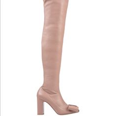 Brand New In A Box Elegant Pink Closed Toe Boots, Luxury Open Toe Formal Boots, Luxury Closed Toe Boots For Galas, Luxury Calf Leather Closed Toe Boots, Luxury Open Toe Evening Boots, Chic Calf Leather Boots For Galas, Elegant Pink Evening Boots, Elegant Open Toe Leather Boots, Luxury Open Toe Leather Boots