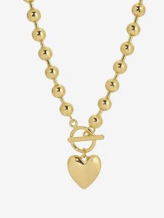 Leeada - Le Bébé Heart Toggle Necklace - Gold-Leeada-treehaus Luxury Yellow Gold Clavicle Charm Necklace, Gold-tone Heart Pendant Necklace With Tarnish Resistance, Gold-tone Heart Pendant Necklace Tarnish Resistant, Gold-tone Tarnish Resistant Heart Pendant Necklace, Gold-tone Tarnish-resistant Heart Pendant Necklace, Heart-shaped Brass Necklace With Adjustable Chain, 14k Gold Filled Necklaces For Everyday Valentine's Day, Gold Brass Necklace With Heart Charm, Dainty Heart-shaped Brass Necklaces