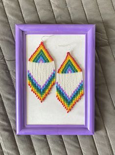 "These are native rainbow beaded earrings made with love for you. It also makes an excellent gift for Easter, birthdays, anniversaries, mother's day, valentine's day and more. ♡ Bead Length - 3,7\" (9,5 cm) ♡ Total Length - 4,1\" (10.5 cm) ♡ Width - 1,6\" (4 cm) ♡ Quality Czech beads If you like these fringe tassel drop dange earrings, but would like them in a different color please email me and I do special orders. I accept payments through Paypal. The colors can slightly differ from the photo Rainbow Earrings With Colorful Round Beads, Rainbow Dangle Earrings With Tiny Beads, Rainbow Dangle Jewelry With Tiny Beads, Handmade Rainbow Beaded Dangle Earrings, Rainbow Dangle Beaded Earrings Handmade, Adjustable Rainbow Earrings With Tiny Beads, Beaded Rainbow Drop Earrings, Rainbow Handmade Beaded Dangle Earrings, Rainbow Beaded Drop Earrings For Gift