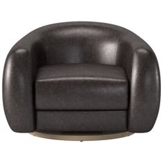 Leather swivel chair by Los Angeles-based designer Ross Cassidy strikes the perfect balance between modern style and cloud-like comfort. Floating atop a natural oak swivel base, the curved back hugs a generously cushioned seat upholstered in Moore andamp; Giles r polished full-grain leather. The leather's burnished surface is complemented by a velvety texture that will become more visually appealing with age and wear. Naturally milled for a super-soft hand, it's easily one of our most comfortabl White Upholstered Bed, White Sectional Sofa, Blue Velvet Chairs, Sheepskin Chair, White Sectional, Velvet Lounge Chair, Queen Upholstered Bed, Leather Swivel Chair, Grey Linen Bedding