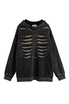 Free shipping in the US and worldwide. Elevate your style with our Skeleton Ribs Distressed Washed Unisex Hoodie , a bold statement piece designed for those who embrace grunge fashion. Crafted from high-quality materials, this oversized hoodie features distressed skeleton rib details on the front and spine on the back, giving it a unique and edgy look. M - Chest: 120 cm (47.2 inches); Length: 72 cm (28.3 inches); L - Chest: 124 cm (48.8 inches); Length: 74 cm (29.1 inches); XL - Chest: 128 cm (50.4 inches); Length: 76 cm (29.9 inches); 2XL - Chest: 132 cm (52.0 inches); Length: 78 cm (30.7 inches). Premium Quality Material: Enjoy superior comfort and durability with this hoodie, ensuring a cozy and long-lasting wear. Oversize Fit: Embrace a relaxed and effortlessly cool style with the over Y2k Skeleton, Skeleton Embroidery, Ripped Hoodie, Jeans Leggings, Embroidered Hoodie, Pullover Designs, High Fashion Street Style, Pullover Men, Hooded Sweater