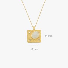 Elevate her style with our 14K Gold Vermeil Opal Necklace, featuring a sophisticated square design and the captivating shimmer of white opal. This dainty and elegant piece is perfect for daily wear or special occasions, making it an ideal Mothers Day gift. PRODUCT DETAILS: • Material: 14K Gold Vermeil• Necklace Lenght: 16 inches + 2 inches extension chain• Adjustable Length• Closure: Lobster Clasp• Style: Minimalist WHAT IS GOLD VERMEIL? 14K gold vermeil is crafted by coating a solid sterling si Elegant Square Gold Jewelry, Elegant Moonstone Necklace In Yellow Gold, Elegant Square Pendant Birthstone Necklace, Elegant Yellow Gold Moonstone Necklace, Elegant Birthstone Necklace With Rectangular Stone, Elegant White Gold Necklace With Rectangular Stone, Elegant White Rectangular Jewelry, Elegant Yellow Gold Necklaces With Rectangular Stone, Elegant Gold Plated Square Jewelry