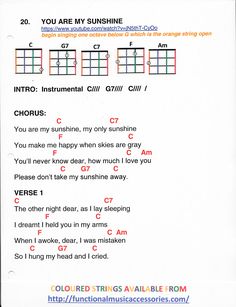 the guitar chords for you are my sunshine