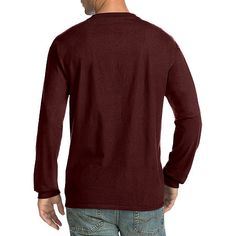 Beefy-T - The Hanes Beefy-T shirt. For over 40 years, it has set the standard for the t-shirt comfort and quality, Today it's better than ever—more durable, and with even less shrinkage.Features: Tag FreeClosure Type: Pullover HeadFit: Regular FitNeckline: Henley NeckSleeve Length: Long SleeveFiber Content: 100% CottonFabric Description: JerseyCare: Tumble Dry, Machine WashCountry of Origin: Imported Classic Long Sleeve Burgundy Tops, Classic Long Sleeve Tops In Burgundy, Henley Shirts, Box Set, 40 Years, Over 40, Drop Shoulder, Shirts Tops, Checks