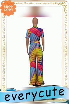 Colorful Print V-neck Loose Jumpsuits Yellow V-neck Sets For Summer, Casual Multicolor Party Sets, Casual Multicolor Short Sleeve Jumpsuits And Rompers, Trendy Multicolor Party Sets, Yellow V-neck Summer Set, Fitted Multicolor Short Sleeve Jumpsuits And Rompers, Chic Multicolor Printed Jumpsuits And Rompers, Multicolor Print Summer Sets, Multicolor Printed Party Sets