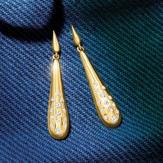 Ross-Simons - .25 ct. t. w. Diamond Long Drop Earrings in 18kt Yellow Gold. Sleek and oh so fashionable, our long drop earrings are an understated style that will bring the perfect touch of glamour to your ensemble. Crafted in rich 18kt yellow gold, they shimmer with dots of .25 ct. t. w. round diamonds. Hanging length is 1 1/8". Post/clutch, diamond long drop earrings. Diamond birthstones are the perfect gift for April birthdays. Luxury Yellow Gold Drop Diamond Earrings, Luxury Long Drop Linear Earrings For Formal Occasions, Formal Dangle Linear Earrings With Single Cut Diamonds, Luxury Drop Diamond Earrings For Pierced Ears, Luxury Linear Drop Earrings With Single Cut Diamonds, Formal Long Drop Diamond Linear Earrings, Luxury Long Drop Earrings For Formal Occasions, Luxury Long Drop Diamond Earrings With Diamond Accents, Luxury Long Drop Diamond Earrings With Accents