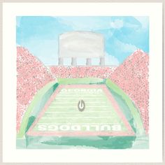 Lightly textured 100% cotton paper. Gallery quality vibrant prints with white border for easy framing. Multiple standard sizes offered. Additional sizes are available. Dorm Paintings, Sanford Stadium, Dorm Art, Watercolor Stickers, Football Art, Cute Paintings, Picture Collage Wall, Preppy Wallpaper