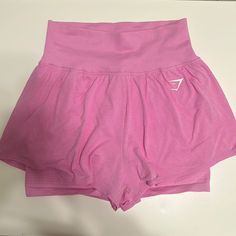 Pink Gym Shark Shorts With Attached Spandex Underneath. Never Worn! Pink Summer Gym Bottoms, Pink Bottoms For Gym In Summer, Stretch Summer Gym Bottoms, Pink Shorts With Wide Waistband, Pink Shorts With Wide Waistband For Summer, Pink Summer Workout Bottoms, High Waist Summer Gym Bottoms, Summer Workout Bottoms In Pink, Gym Shark Shorts