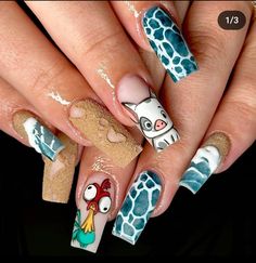 Cartoon Nail Designs, Glow Green, Fake Nails Designs, Cute Simple Nails, Anime Nails