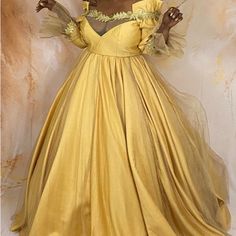 Dress Length 60 ,Waist 39 ,Dress Sleeve 26,Bust 40 D Yellow Ball Gown For Evening, Yellow Ball Gown For Party, Yellow Evening Dress For Wedding, Yellow Fitted Ball Gown Evening Dress, Yellow Fitted Gown For Evening Dress, Fitted Yellow Ball Gown, Yellow Fitted Ball Gown, Yellow Fitted Gown For Evening, Fitted Yellow Gown For Banquet