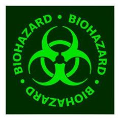 the bio hazard symbol is shown in green