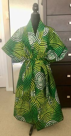 Oversized Ankara Kimono/ African Dress / African Wax Fabric Kimono/ African Print Duster/ African Clothing for Women/ Duster/ Gift for Mom - Etsy Green Printed V-neck Kimono, Green V-neck Printed Kimono, Green Cotton Dress With Kimono Sleeves, African Print Kimono, Ankara Kimono, Dress African, Wax Fabric, Ladies Poncho, Print Kimonos