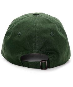 Lucky Shamrock embroidery on a soft crown hat. 100% Washed Cotton, unstructured hat. Fabric strap with buckle closure.