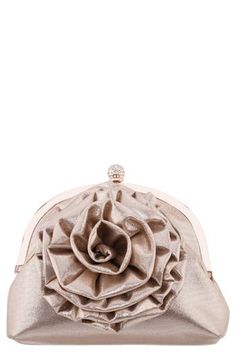 A voluminous floral appliqué lends a dose of whimsy to an elegant satin clutch fitted with a drop-in chain strap for hands-free carry. Lined Textile Imported Satin Clutch, Evening Clutch Bag, Floral Applique, Evening Clutch, Hands Free, Chain Strap, Clutch Bag, Bag Lady, Nordstrom