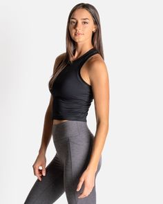 If you love our Bella Ribbed Tank, then say hello to the CROPPED Bella Ribbed Tank. Just a little extra crop for those who like a shorter length in their tank. This fabric has lots of stretch, so it will never chafe and will always keep you feeling cool, confident, and comfortable. With a racerback cut, no cups or removable shelf bra—so you can wear this tank over any workout bra you choose—it’s also incredibly versatile in a variety of activities. Workout Bra, Ribbed Tank, Shelf Bra, Blue Rose, Ribbed Fabric, Steel Blue, If You Love, Crop Tank, Say Hello