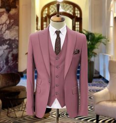 "DUSTY ROSE WEDDINg three piece suits for men - Bespoke Wedding Tuxedo Suit - MAUVE suit men - Elegant mauve Suit COMPULSARY PLEASE MEASURE YOUR CHEST AREA, CIRCUMFRENECE AROUND THE BROADEST PART OF CHEST AND WAIST AREA WHERE YOU NORMALLY WEAR YOUR TROUSER OR 4 FINGER BELOW THE BELLY BUTTON, AND PICK YOUR SIZE ACCORDINGLY PLEASE PROVIDE YOUR HEIGHT AND WEIGHT IN THE PERSONALISATION BOX , WHILE PLACING THE ORDER PLEASE CHECK THE SIZE CHART BEFORE PLACING THE ORDER IN SIZE CHART , \"WAIST\" REFERS Dusty Rose Mens Wedding Attire, Onion Colour Suit Men, Dusty Rose Suits For Men, Mauve Tuxedo Wedding, Dark Pink Suit For Men, Mauve Suits For Men Wedding, 3 Pices Suit For Men Wedding, Rose Pink Suit Men, Dusty Pink Suit For Men