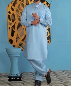 Classic Sky Blue Men's Shalwar Kameez | Elegant and Timeless Elevate your wardrobe with our classic Navy Blue Men's Shalwar Kameez, a perfect blend of tradition and modern style. This versatile outfit is crafted from high-quality, breathable fabric, ensuring comfort and durability. The rich Navy Blue color adds a touch of sophistication, making it ideal for both casual and formal occasions.   Men's Sky Blue Shalwar Kameez Traditional Wear Premium Elegant Shalwar Kameez | Shirt Collar Kameez Shal Semi-formal Traditional Blue Wear, Semi-formal Blue Traditional Wear, Traditional Blue Sets For Semi-formal Occasions, Blue Semi-formal Traditional Wear, Blue Traditional Wear For Semi-formal Eid, Traditional Blue Sherwani For Semi-formal Occasions, Blue Traditional Sherwani For Semi-formal Occasions, Blue Semi-formal Traditional Wear For Eid, Blue Semi-formal Traditional Wear For Diwali