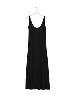 A maxi length Tencel Spandex blend sleeveless dress. Stunning backless design with scoop detail. Model is in MINUSEY ONE SIZE. ✔️ Free worldwide express shipping over $100✔️ Loved by 6,500+ customers✔️ Limited edition collections, maximum styleStay ahead of the trend with can’t-find-anywhere-else staples. Your closet will thank you 💕 * MINUSEY ONE SIZE = EU 34-38, US 2-6* 96% Tencel / 4% Spandex* Dry clean* Made in Korea - Model Height: 172cm/5'7" (US2, EU34) Elegant Scoop Neck Maxi Dress For Summer, Black Sleeveless Maxi Dress For Summer, Summer Maxi Dress With Scoop Neck, Summer Scoop Neck Maxi Dress, Scoop Neck Summer Maxi Dress, Black Stretch Maxi Dress For Summer, Summer Longline Maxi Dress, Black Longline Maxi Dress For Summer, Casual Summer Maxi Dress With Scoop Neck