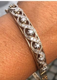 Art Deco Natural earth diamonds  Beautiful old European cut diamonds See appraisal details Diamond Bangles Bracelet, Jewellery Sets, European Cut Diamonds, Antique Diamond, Bracelet Bangle, Natural Earth, Diamond Bracelet, Jewelry Sets, Bangle Bracelets