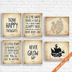 four pirate quotes are displayed on the wall