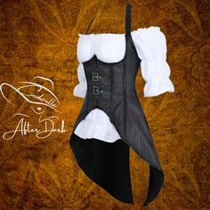 Black Overbust Halloween Costume, Black Gothic Corset Dress For Larp, Black Gothic Cosplay Costume For Costume Party, Black Fantasy Costume Accessories For Larp, Black Larp Costume For Halloween, Gothic Black Corset For Larp, Black Gothic Corset For Larp, Punk Black Corset For Cosplay, Steampunk Black Corset Dress For Costume