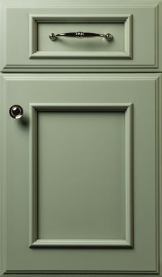 an image of a green cabinet door