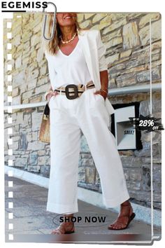 Casual Cotton Pockets Loose Pants Loose Fit Ankle-length Vacation Pants, Casual White Non-stretch Harem Pants, White High-waisted Relaxed Fit Harem Pants, White Loose Fit Ankle-length Harem Pants, White Ankle-length Drawstring Pants, Shop Pants, Women Pants, Loose Pants, Unique Designers