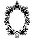 a black and white photo frame with an ornate design