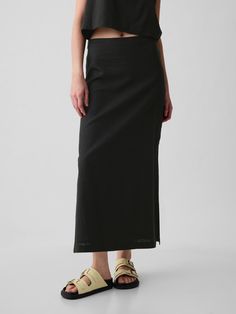 Linen-Blend Maxi Skirt | Gap Long Linen Skirt Outfit, Linen Skirt Outfit, Straight Skirt Pattern, Long Straight Skirt, Long Linen Skirt, Shopping Wishlist, Long Skirt Outfits, Maxi Skirt Outfits, Black Maxi Skirt