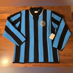 Aime Leon Dore Ald Long-Sleeve Knit Soccer Jersey Sweater Black/Powder Blue Stripe Xl Ss24 Men’s Size Xl Teddy Santis Queens Nyc. Brand New With Tags. 100% Authentic Guaranteed. Fast And Free Shipping Blue & Black Knit Jersey Striped Pattern Throughout Embroidered Logo At Left Front Full Needle Ribbed Collar Tubular Jersey Hem & Cuffs 100% Cotton Dry Clean Only Made In China Black Knit Crew Neck Polo Sweater, Black Long Sleeve Polo Sweater For Winter, Black Crew Neck Cardigan With Ribbed Collar, Fitted Black Polo Sweater With Ribbed Cuffs, Casual Black Knitted Polo Sweater, Black Knitted Long Sleeve Polo Sweater, Long Sleeve Jacquard Knit Cardigan, Black Knit Polo Sweater, Black Jacquard Knit Cardigan