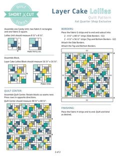 the pattern for layer cake quilts