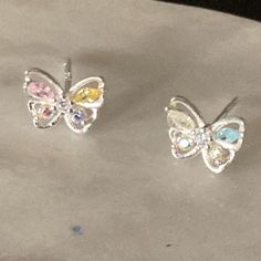 925 Sterling Silver Butterfly Earrings Any Questions Please Let Me Know Tiger Earrings, Hello Kitty Earrings, Silver Butterfly Earrings, Vintage Clip Earrings, Teardrop Dangle Earrings, Brand Jewelry, Silver Butterfly, Butterfly Earrings, Earrings Color