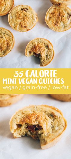 mini vegan quiches with the title overlay