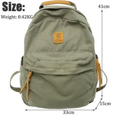 New Casual Cool Girl Boy Canvas Green Laptop Student Bag Trendy Women Men College Bag Female Backpack Male Lady Travel Backpack [23y 8m 10d] Casual Canvas Backpack With Large Capacity, Casual Canvas Backpack With Adjustable Strap, Casual Solid Color School Backpack, Casual Solid Backpack For Students, Trendy Khaki School Bag, Casual Green Canvas School Bag, Solid Color Canvas School Backpack, Solid Canvas School Backpack, Casual Solid Softback Backpack