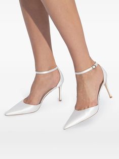 Stuart Weitzman Stuart 85mm Leather Pumps - Farfetch City Dress, White Pumps, Iconic Bags, Demi Fine Jewelry, Fine Watches, Summer Beach Wear, Flat Boots, Fine Earrings, Ballet Flat Shoes