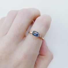 The Maggey ring is like an old soul, a classic beauty with hints of the modern woman.  This up-to-date vintage inspired ring can be worn as an alternative engagement ring, or as an everyday ring. Details: 14k gold (available in rose, white or yellow gold)Emerald cut Blue Sapphire is 5.5mm x 4mm Tapered diamond baguette White Gold Sapphire Ring, An Old Soul, Vintage Inspired Rings, Alternative Engagement Ring, Blue Sapphire Ring, Everyday Ring, Everyday Rings, Alternative Engagement Rings, Old Soul