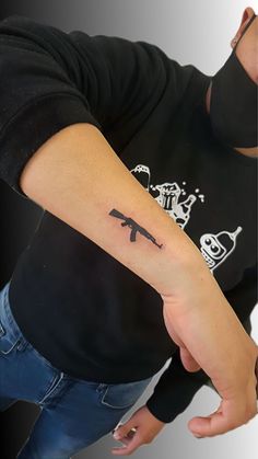 Ak 40 E7 Tattoo, Tattoo Ak47, Imperfection Tattoo, Drip Tattoo, Ak Tattoo, Ak47 Tattoo, Arm Tats, Hindi Worksheets, Stick And Poke