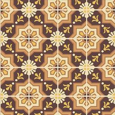 an abstract tile design in brown, yellow and white