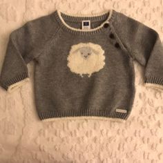 Nwt Gray Sweater With Lamb Gray Winter Tops For Playtime, Gray Tops For Winter Playtime, Cow Sweater, Gray Sweater, Janie And Jack, Grey Sweater, Colorful Sweaters, Kids Shirts, Gray White