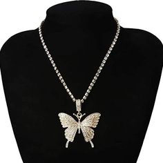 Our Gold or Silver Rhinestone Butterfly Sparkly Pendant Necklace design is simple yet elegant, suitable for ladies and girls of all ages. Excellent as a luxury gift for that special person in your life or a special gift to treat yourself, either way you're guaranteed to fall in love with your new Butterfly Pendant Necklace. These Beautiful Butterfly Statement pieces will add plenty of bling to your unique style and dress up any Attire, Complete your favorite outfit with the perfect amount of spa Butterfly Necklace Silver, Butterfly Pendant Necklace, Necklace Design, Butterfly Necklace, Silver Rhinestone, Butterfly Pendant, Special Person, Beautiful Butterflies, Necklace Designs