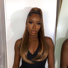 Soft Glam, Hair Ponytail Styles, Hair Laid, Brown Wig, Ponytail Styles, Baddie Hairstyles, Black Girls Hairstyles, Brown Skin, Aesthetic Hair