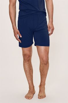 This soft casual short is perfect for lounging around on hot days or keeping cool under the covers. Different from our classic drawstring pants, these shorts have a covered elastic waistband. Made in Canada. 93% Viscose from Bamboo / 7% Spandex. S (28-30), M (32-34), L (36-38), XL (40-42). Machine washable and dryer friendly. Mens Lounge, Blue Space, Lounge Shorts, Hot Days, Drawstring Pants, Dark Navy, Electric Blue, Casual Shorts, Bamboo